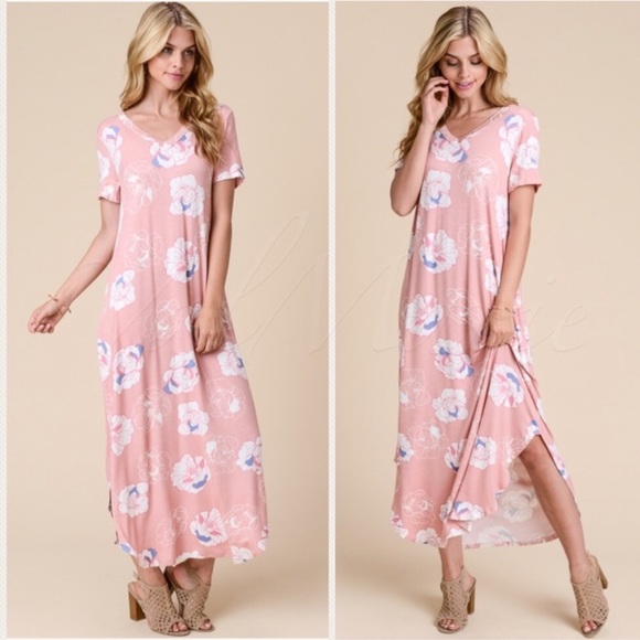 MUST GO!! NWT BRAND NEW Peach Floral Maxi Dress - MEDIUM - Picture 1 of 7